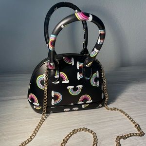 Trendy black cross body mini purse